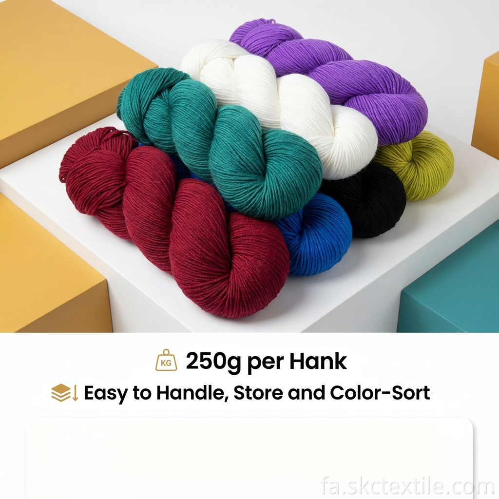OEM/ODM Harsh 28/2 100% اکریلیک نخ فیلامنت شنیل با مقاومت بالا 250 گرم رنگ شده در Hank برای محصولات بافتنی